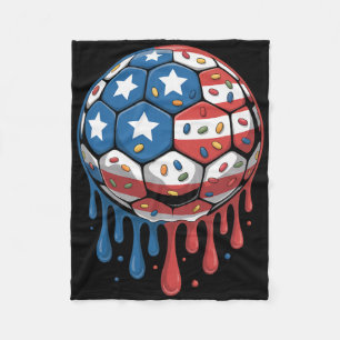 Ice Cream Drip Men Women Game American Usa Flag So Fleece Blanket