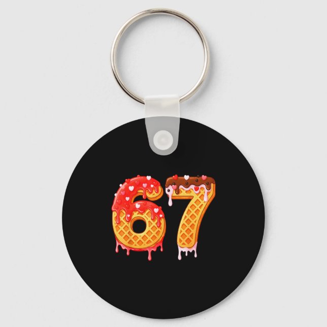 Ice Cream Drip Six Seven 67 Valentines Day For Men Key Ring (Front)