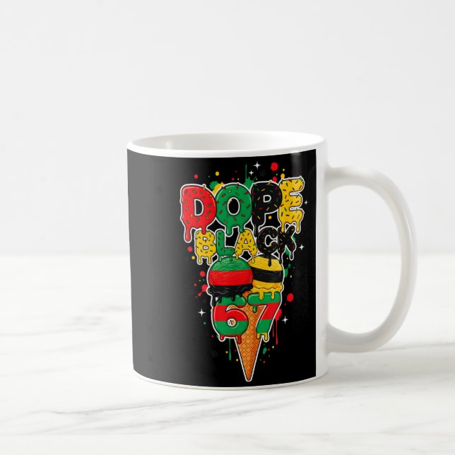 Ice Cream Drip Six Seven Meme 6 7 Black History Mo Coffee Mug (Right)