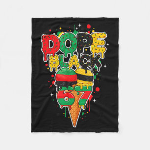 Ice Cream Drip Six Seven Meme 6 7 Black History Mo Fleece Blanket