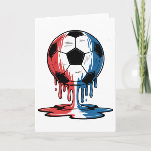 Ice Cream Drip Soccer 4th Of July Boys Kids Footll Card