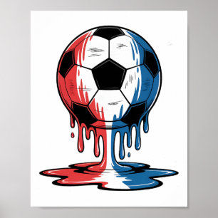 Ice Cream Drip Soccer 4th Of July Boys Kids Footll Poster