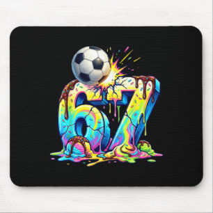 Ice Cream Drip Soccer 67 Six Seven Funny Gen Alpha Mouse Pad