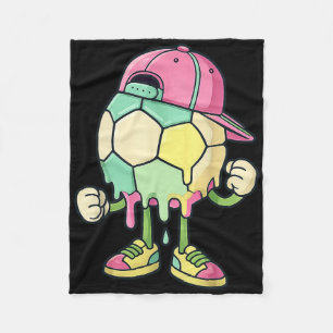 Ice Cream Drip Soccer Sports Soccer Drip For Girls Fleece Blanket