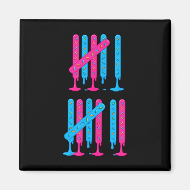 Ice Cream Drip Tally Marks 67 Meme Counting 6 7 Br Magnet (Front)