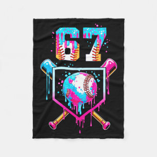 Ice Cream Dripng Boys Baseball Drip Fun 6 7 Six Se Fleece Blanket