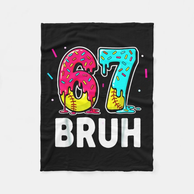 Ice Cream Dripng Softball Drip Fun 6 7 Six Seven M Fleece Blanket (Front)