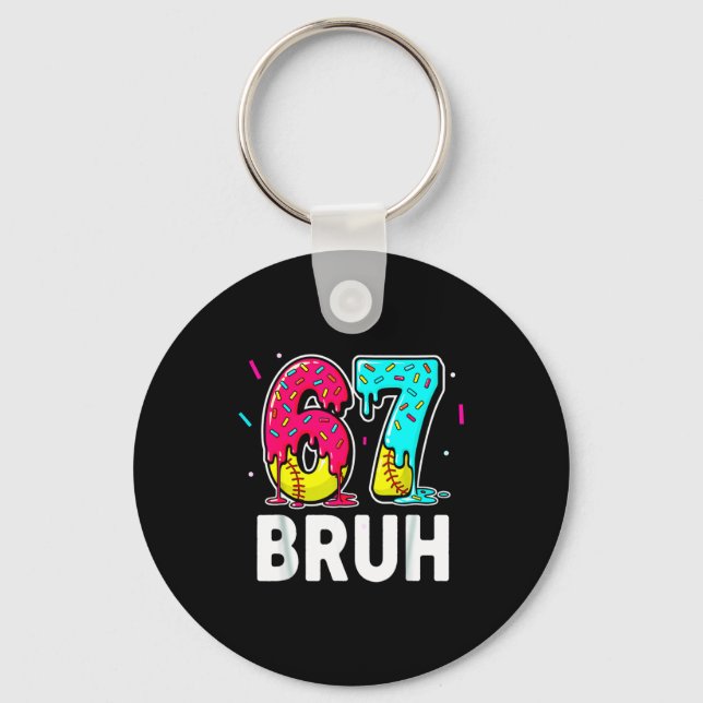 Ice Cream Dripng Softball Drip Fun 6 7 Six Seven M Key Ring (Front)