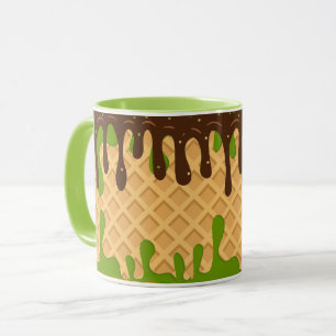 Ice Cream,Dripping Matcha Choco Bliss , Modern Mug