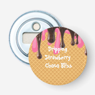Ice Cream,Dripping Strawberry Choco Bliss, Dessert Bottle Opener