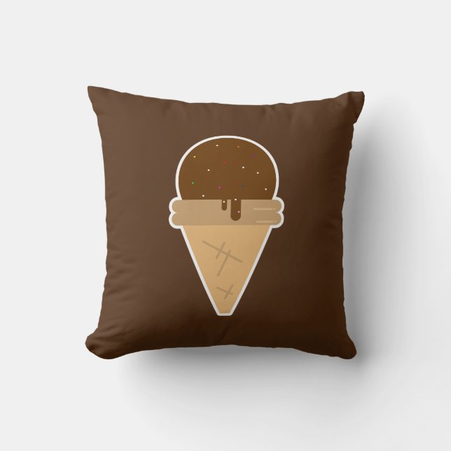 Ice cream flat clipart illustration cushion (Front)