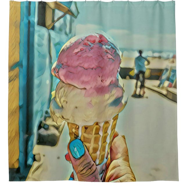 Ice cream flavor shower curtain (Front)