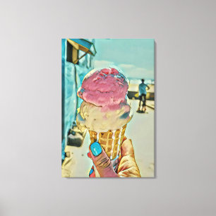 Ice cream flavour canvas print