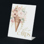 Ice Cream Floral Gifts And Cards Bridal Shower Pedestal Sign<br><div class="desc">Indulge in sweetness and celebrate the bride-to-be with our charming Ice Cream Floral Cone Bridal Shower Gifts and Cards Sign! This delightful design features a whimsical watercolor ice cream cone in soft, romantic hues of cream and pink, evoking the joy of summertime treats. You can transfer this delightful design onto...</div>