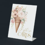 Ice Cream Floral Gifts And Cards Bridal Shower Pedestal Sign<br><div class="desc">Indulge in sweetness and celebrate the bride-to-be with our charming Ice Cream Floral Cone Bridal Shower Gifts and Cards Sign! This delightful design features a whimsical watercolor ice cream cone in soft, romantic hues of cream and pink, evoking the joy of summertime treats. You can transfer this delightful design onto...</div>