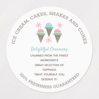 Ice Cream Food Labels