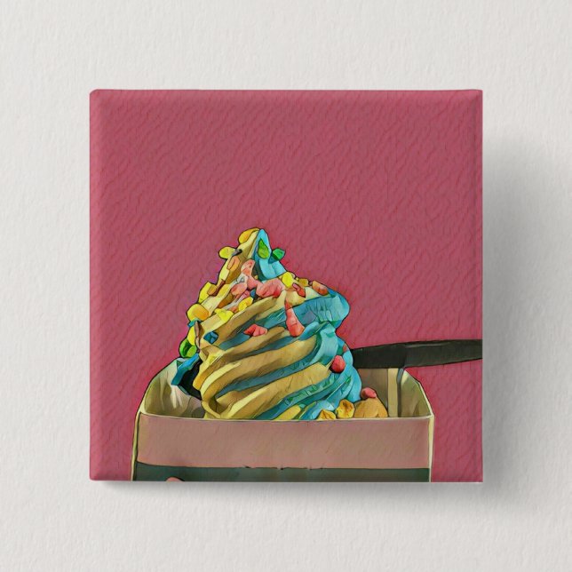 Ice cream for kids 15 cm square badge (Front)
