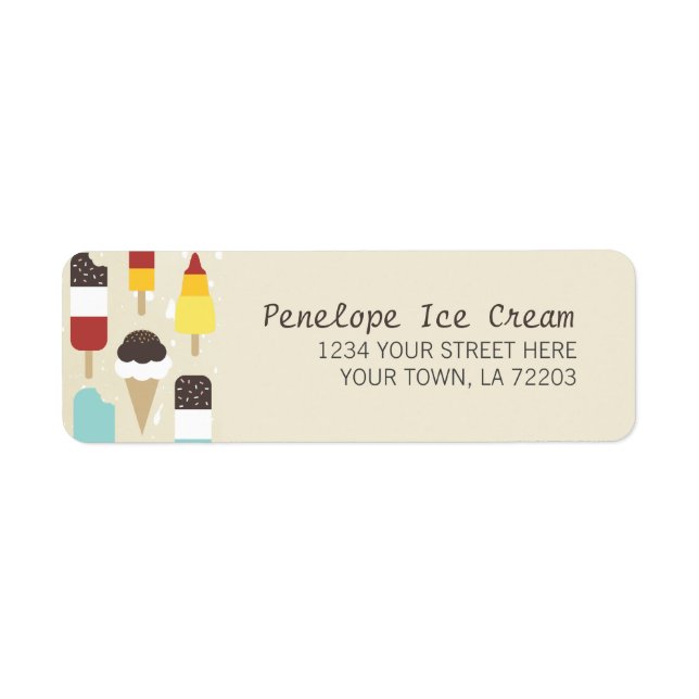 Ice Cream & Frozen Treats Return Address Labels (Front)