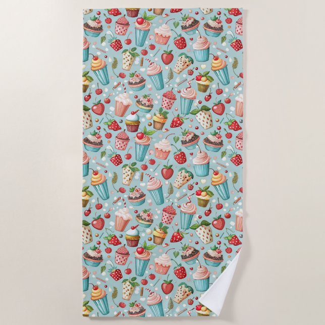 Ice Cream Fun Beach Towel (Front)