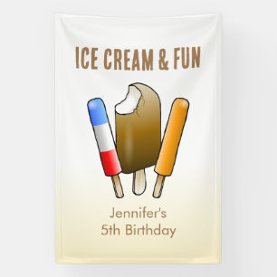 Ice Cream & Fun Birthday Banner