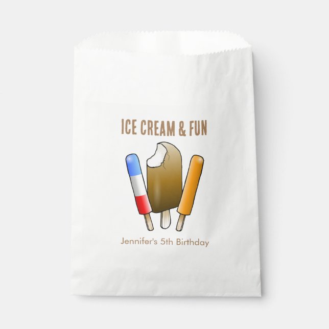Ice Cream & Fun Birthday Favour Bags (Front)