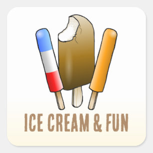 Ice Cream & Fun Birthday Square Sticker