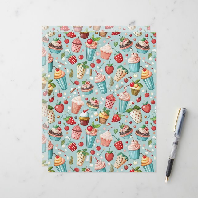 Ice Cream Fun Custom Letterhead (Front/Back In Situ)