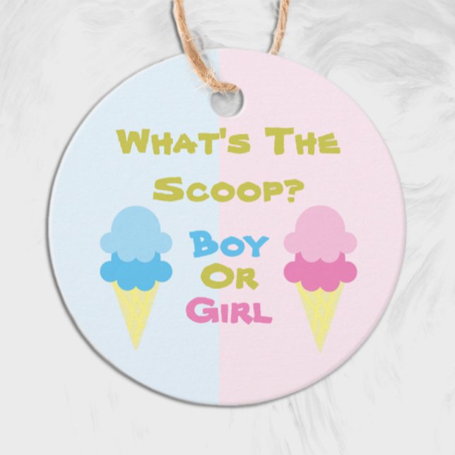 Ice Cream Gender Reveal Favour Tags (Creator Uploaded)