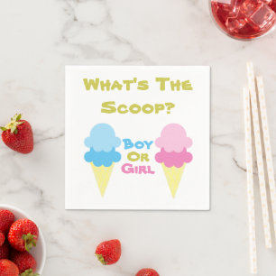 Ice Cream Gender Reveal Napkin