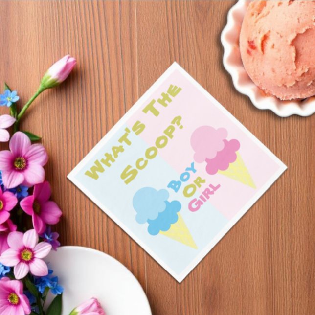 Ice Cream Gender Reveal Napkin (Creator Uploaded)
