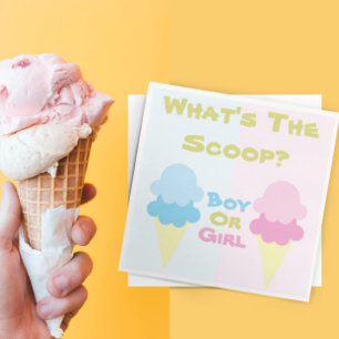 Ice Cream Gender Reveal Napkin