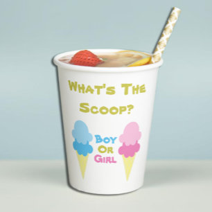 Ice Cream Gender Reveal Paper Cups