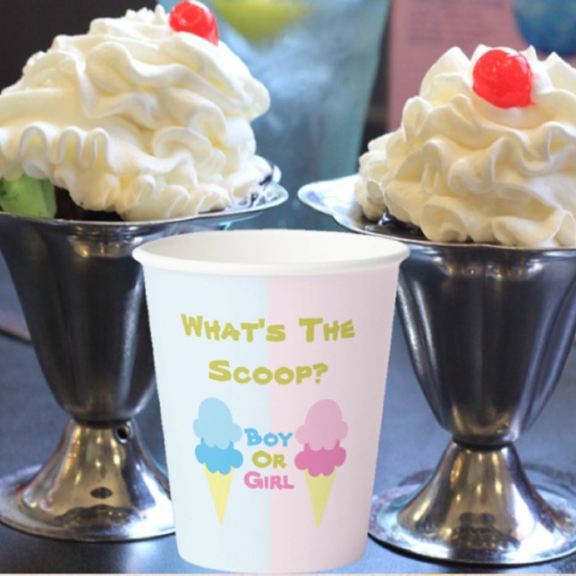 Ice Cream Gender Reveal Paper Cups (Creator Uploaded)