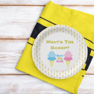 Ice Cream Gender Reveal Paper Plate