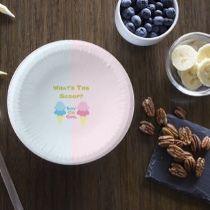 Ice Cream Gender Reveal Paper Plate