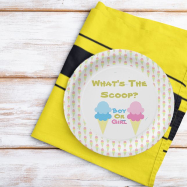 Ice Cream Gender Reveal Paper Plate (Creator Uploaded)