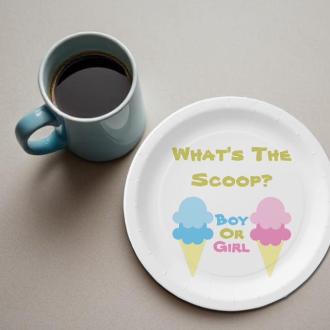 Ice Cream Gender Reveal Paper Plate (Creator Uploaded)