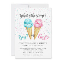 Ice Cream Gender Reveal Party Invitation 