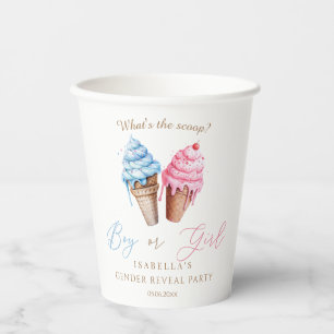 Ice cream Gender Reveal What's The Scoop Paper Cups