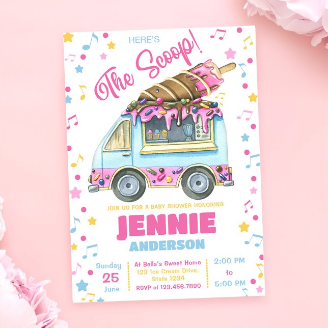 Ice Cream Girl Baby Shower Party Invitation (Creator Uploaded)
