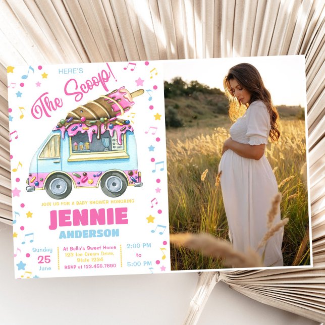 Ice Cream Girl Baby Shower Party Invitation (Creator Uploaded)