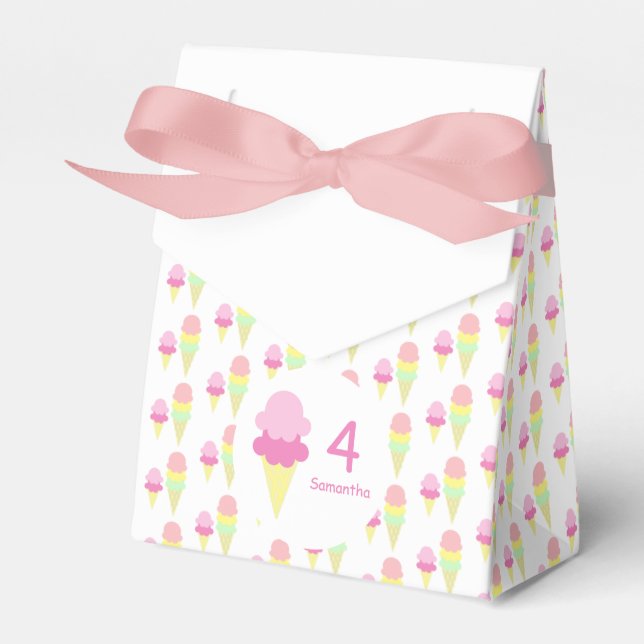 Ice Cream Girl Birthday Favour Box (Front Side)