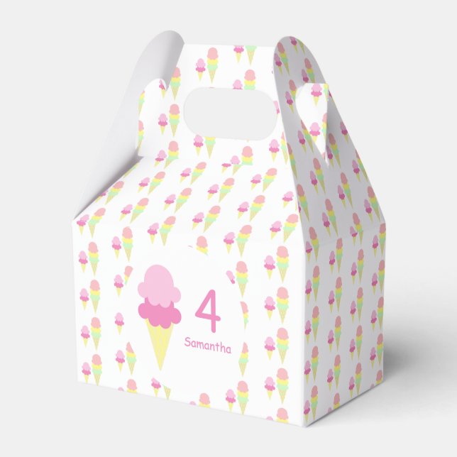 Ice Cream Girl Birthday Favour Box (Front Side)