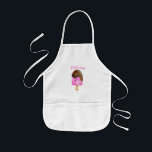 Ice Cream Girl Cute Personalized Monogram Kids Apron<br><div class="desc">Ice Cream Girl Cute Personalized Monogram</div>