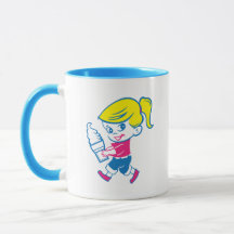 Ice Cream Girl Mug in Blue