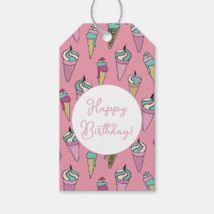 Ice Cream Girls Birthday Gift Tags
