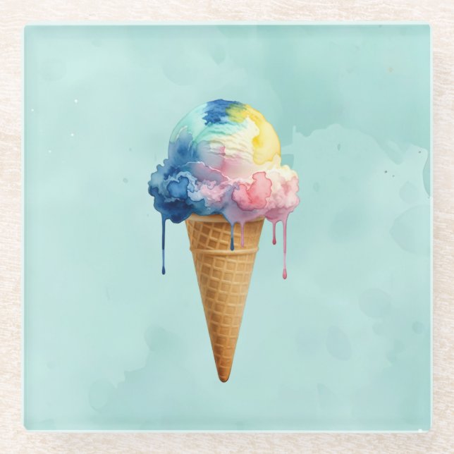 Ice Cream Glass Coaster (Front)