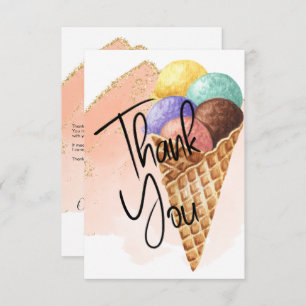 Ice Cream Glitter Thank You Cards