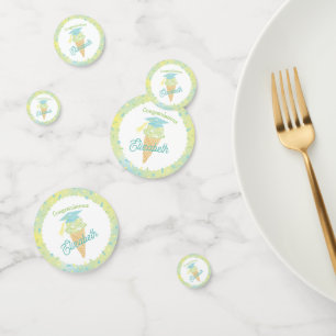 Ice Cream Graduation Party Blue Green Confetti