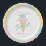 Ice Cream Graduation Party Paper Plate<br><div class="desc">Throw an ice cream social to celebrate the new graduate with this cute ice cream cone design in soft pastel tones!  Perfect for an elementary graduate or just a graduation party for someone that loves ice cream!</div>